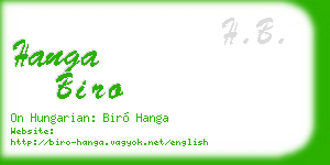 hanga biro business card
